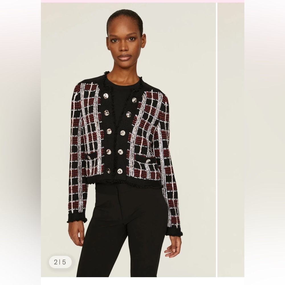 Milly Black and Red Tweed Plaid Jacket ♥️🌲